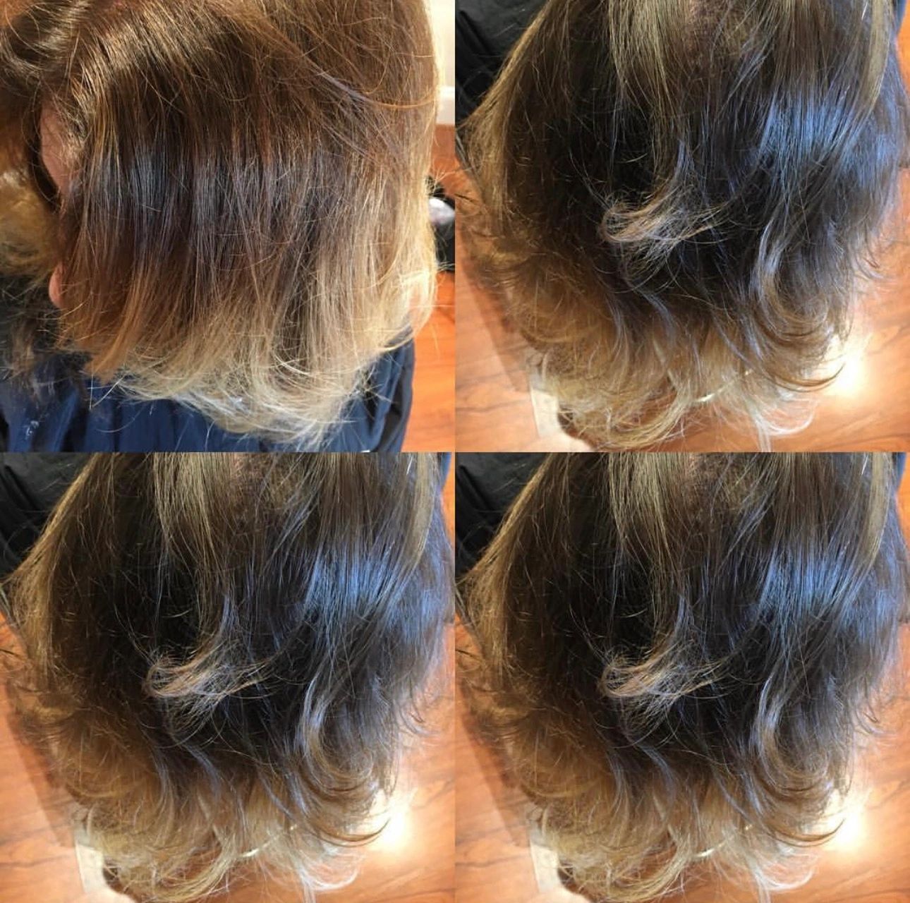 Before and after hair treatment