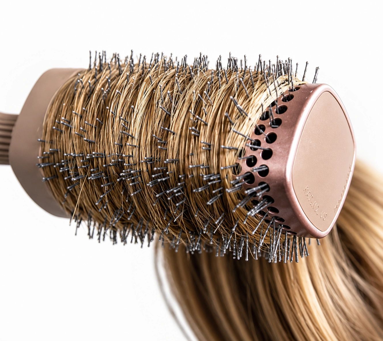 Round barrel brush with blonde hair